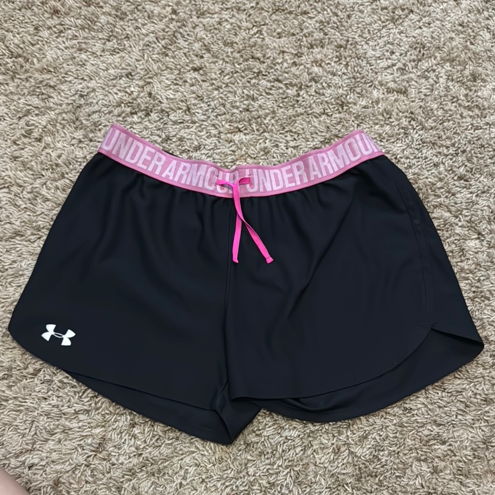 Under Armour Black and Pink Athletic Shorts